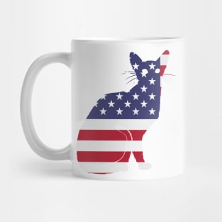 American Flag Funny Cat Mug